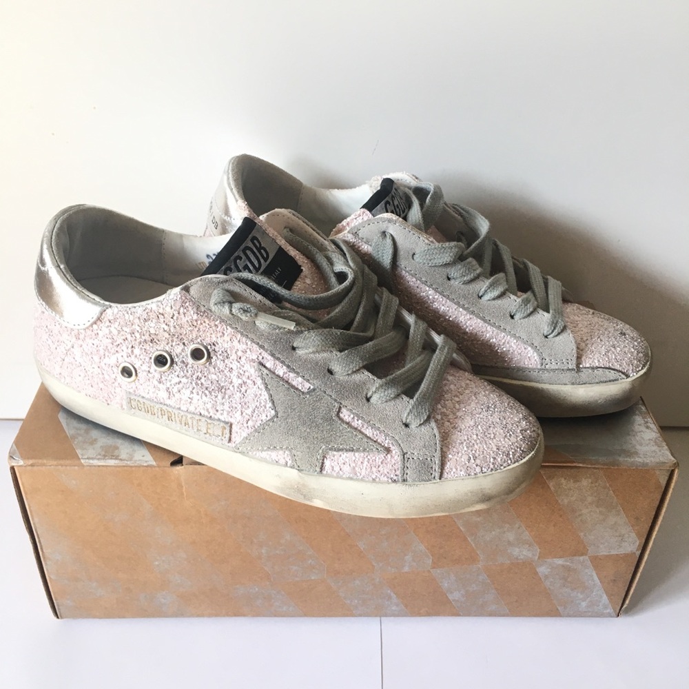NWT Golden Goose Pink Glitter Superstar Sneakers - Picture 7 of 9